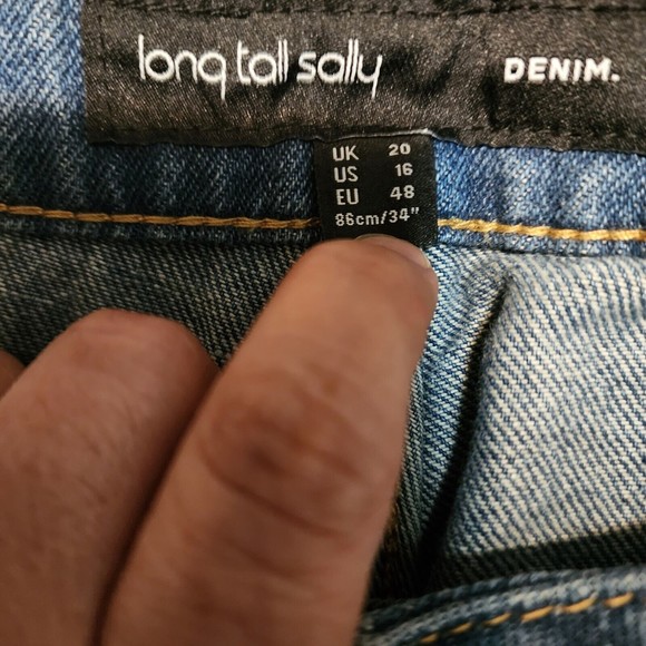 Long Tail Sally Tall Long Wide Leg High Rise Buttonfly Jeans Size 16 - Picture 6 of 7